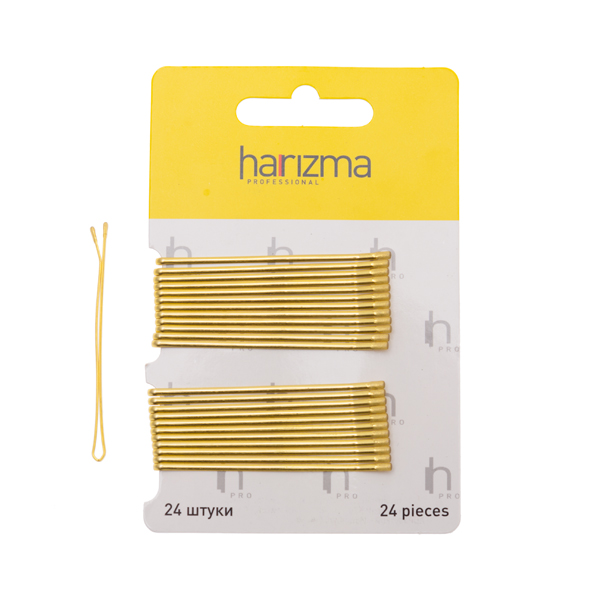 Невидимки прямые 60 мм золото 24шт/упак