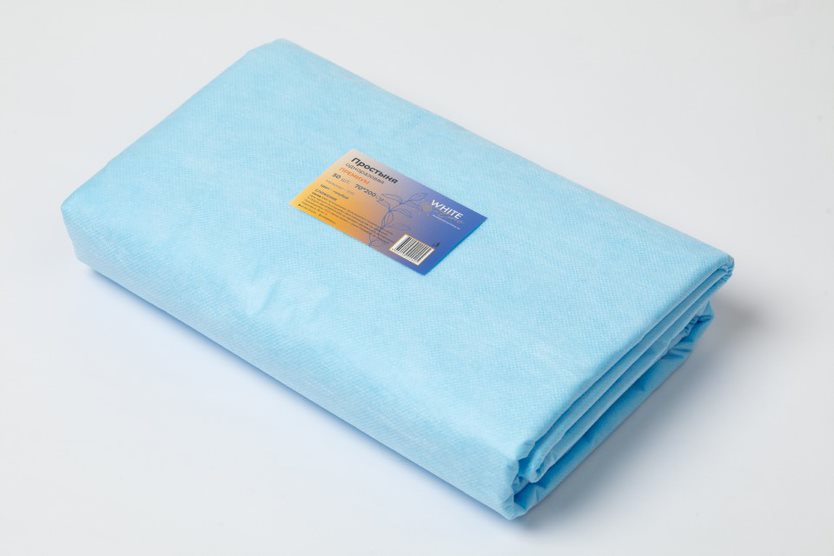 Простыня 70*200 пачка SMS премиум голубой №50