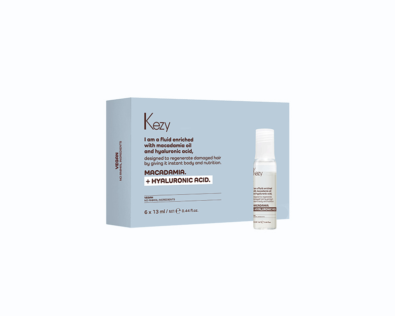 Kezy I Am MACADAMIA+HYALURONIC ACID Флюид для восстановления слабых и поврежденных, 13мл
