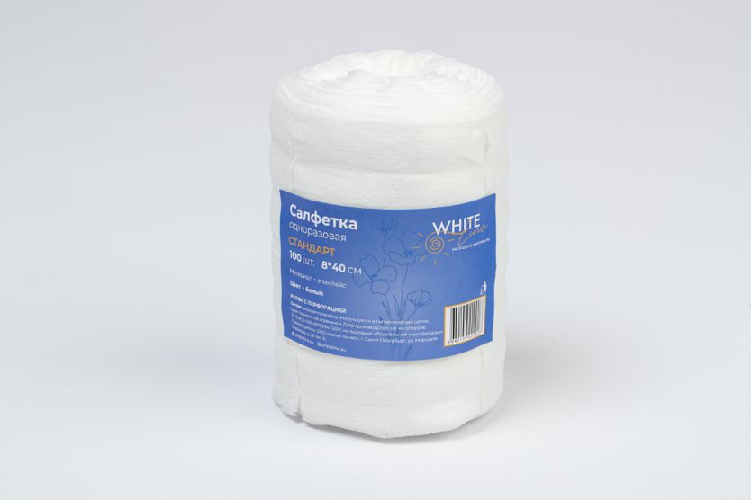 Воротнички (спанлейс 40) 8*40см, уп/рул 100 шт БЛ