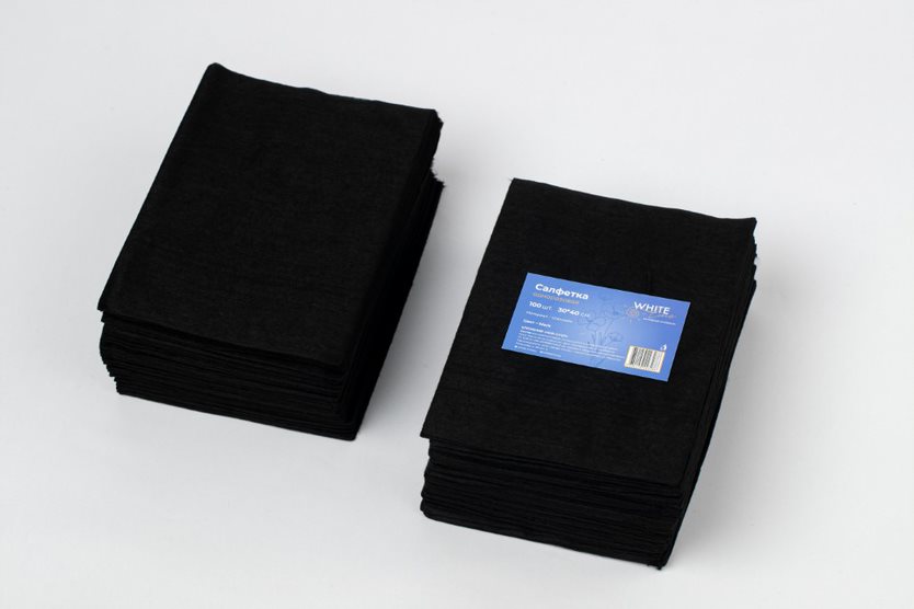 Салфетка 30*40 пачка White line black пачка 100 шт.