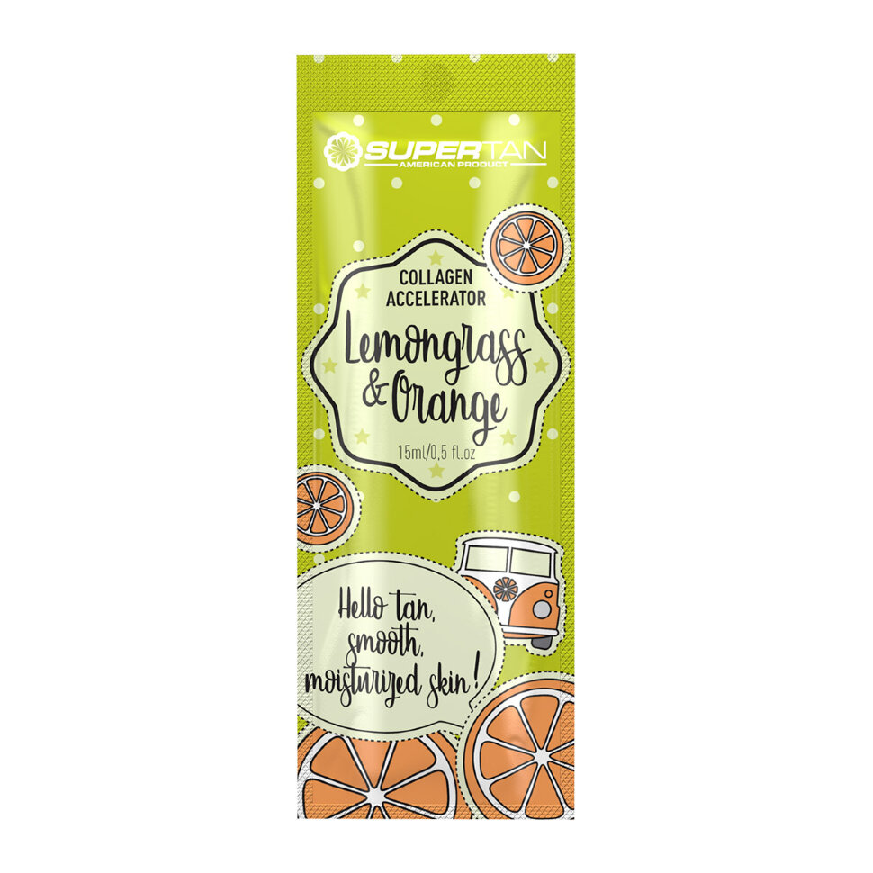 Lemongrass&Orange Омолаживающий ускоритель загара с коллагеном и маслами лемонграсса,апельс (15мл)