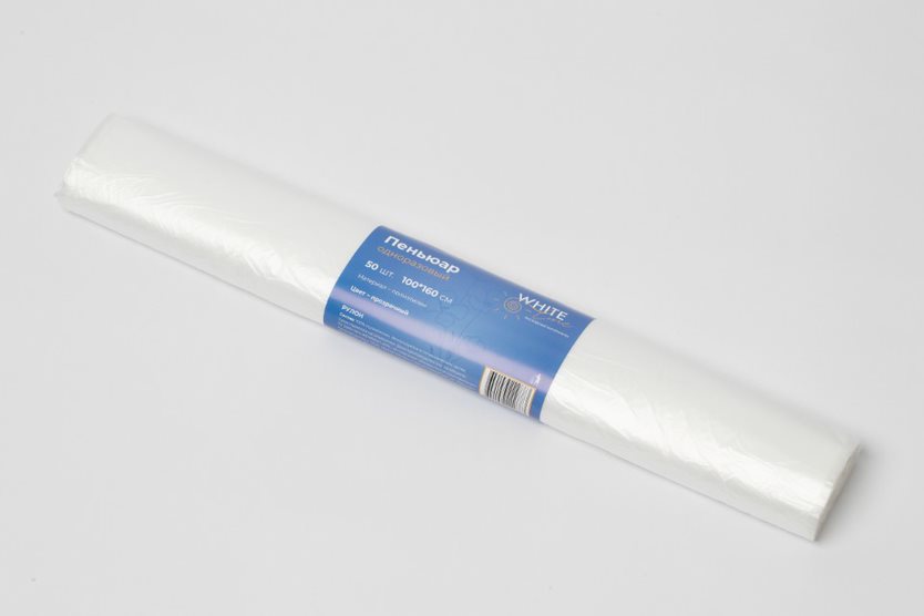 Пеньюар п/э 100*160 White line рулон прозрач. №50